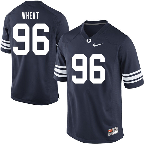 Men #96 Carter Wheat BYU Cougars College Football Jerseys Sale-Navy
